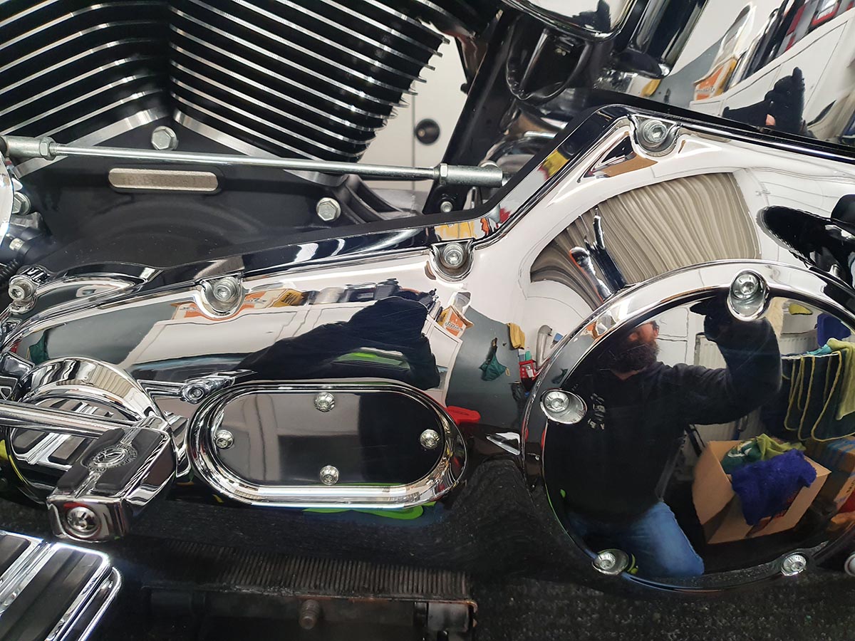 VIPA Motorradpflege - Motorrad Chromteile nach der Aufbereitung